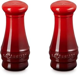 Stoneware Salt and Pepper Shakers, Cerise (Cherry Red)