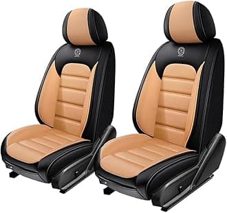 2 Seat Covers for Toyota FJ Cruiser 2007-2014,Premium Nappa Leather Car Seat Covers Car Seat Cushions,Waterproof Soft Seat Covers for Cars,Interior Accessories Airbag Compatible（Standard-Black&Orange）