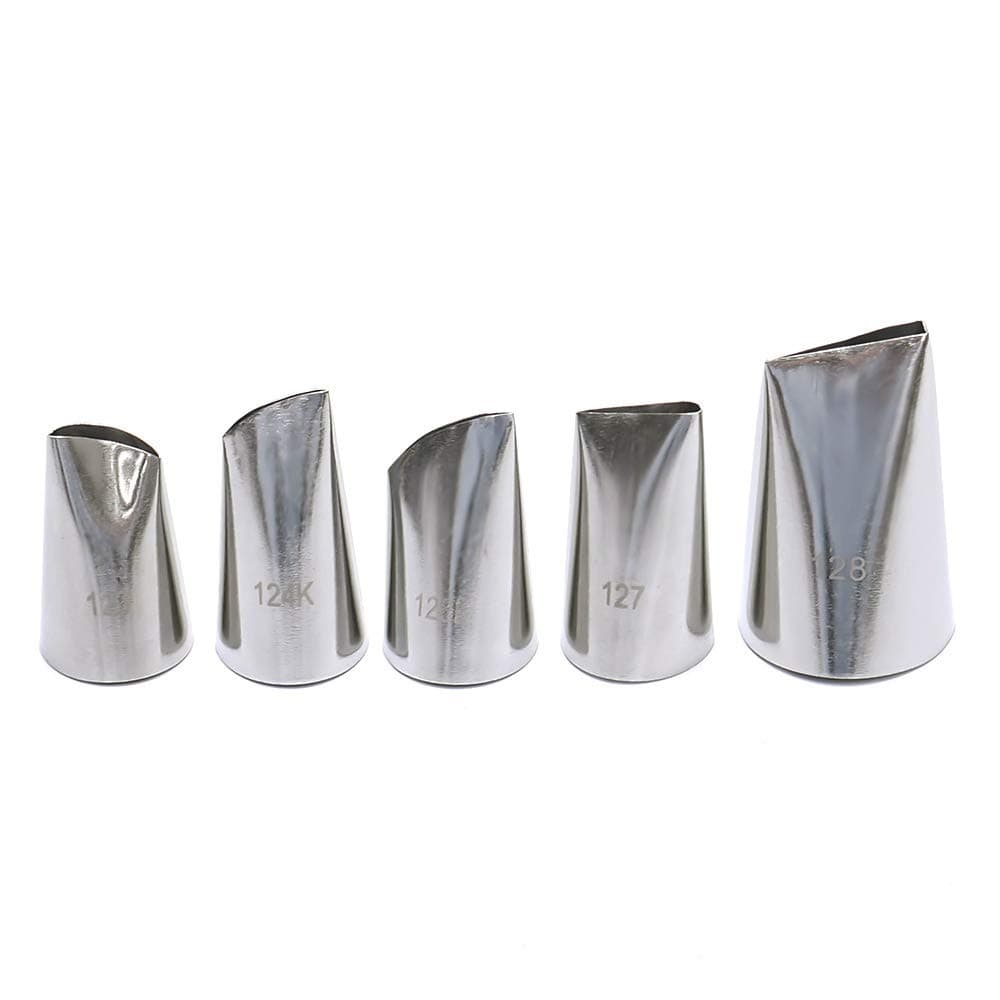 5 Pcs Rose Petal Metal Cream Tips Cake Decorating Tools Steel Icing Piping Nozzles Set Cake Cream Decorating Cupcake Pastry Tool