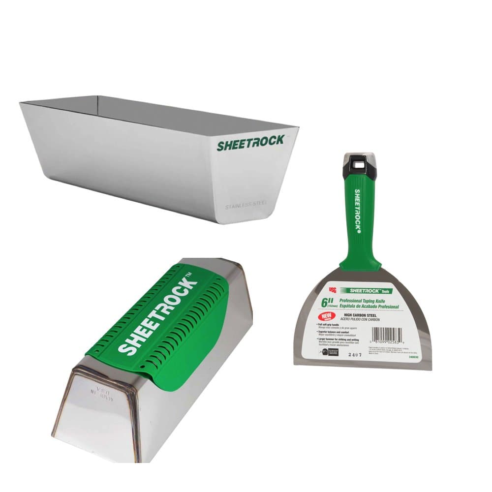 USG Sheetrock Pro Drywall Taping Combo with Mud Pan, Pro Series Knife and Magnetic Pan Grip