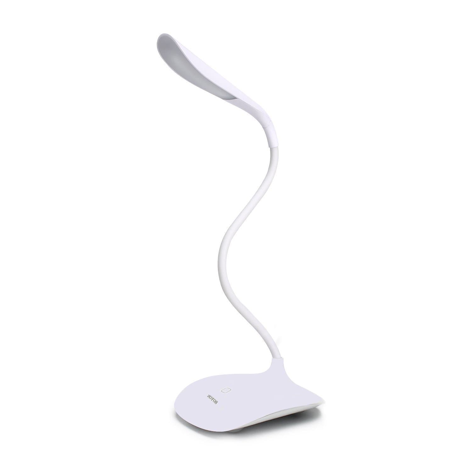 KiubansPriority. Portable Touch Control LED Desk Lamp USB Port & Power Adapter with Third Gear LED Eye Lamp, 3 Watts