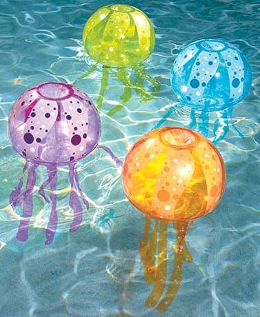 Inflatable Jellyfish Pool Lights Bubble Led Decor 32x15 Remove Green Orange