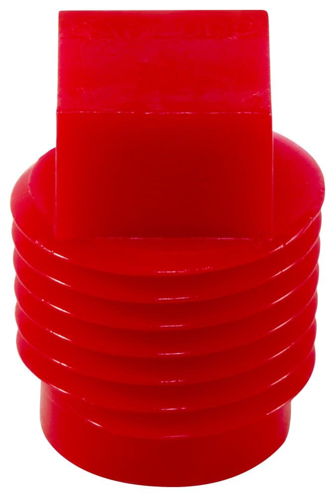 Caplugs 99390175 Plastic Threaded Plug for Pipe Fittings. P-38, PE-HD, to Plug Thread Size 3/8 NPT", Red (Pack of 100)