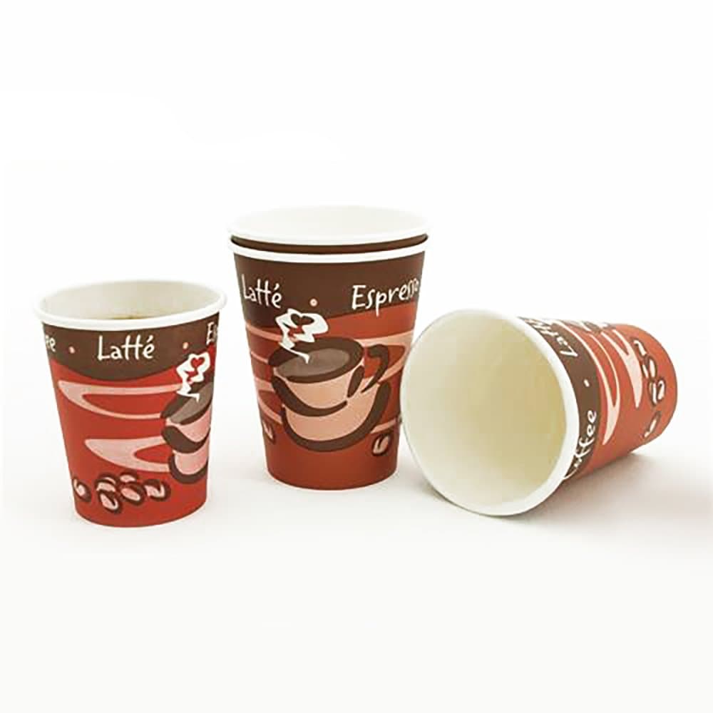 Disposable Paper Hot Coffee Tea Drinking Cups 16oz - 45CL (Pack of 100)