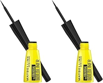 Maybelline New York Eyeliner, Smudge-proof and waterproof, Long-lasting, Liquid Colossal Bold Liner, Black, 3g (Pack of 2) Matte Finish