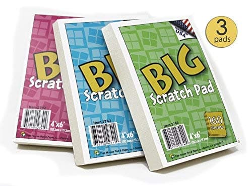 Set of 3 - Chunky Scratch Pads - 160 Sheets Each - 4" x 6" Writing Pads - Memo Pads - Ivory Color - Bulk Pack - Blank Unlined