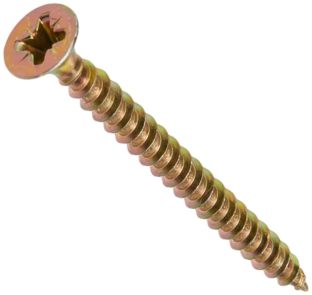 ForgeFix Multi-Purpose Single Thread Screws | 4.0 x 45mm | Zinc Yellow Passivated | Box 200