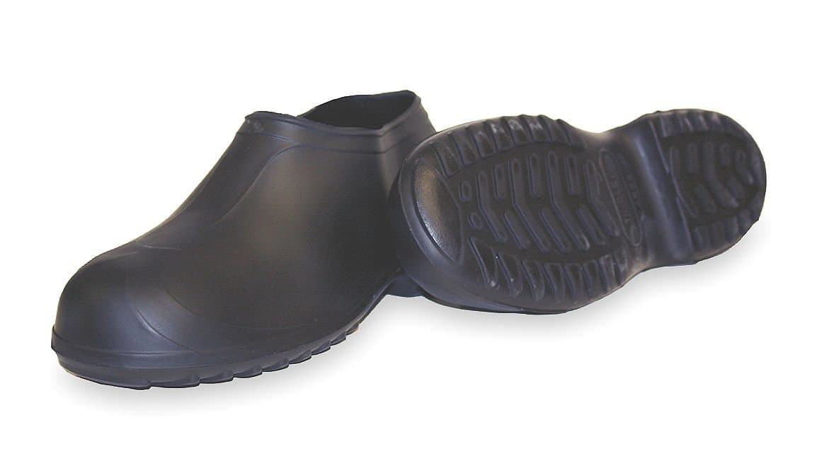 Overshoes, Mens, L, Pull On, Blk, Rubber, 1PR