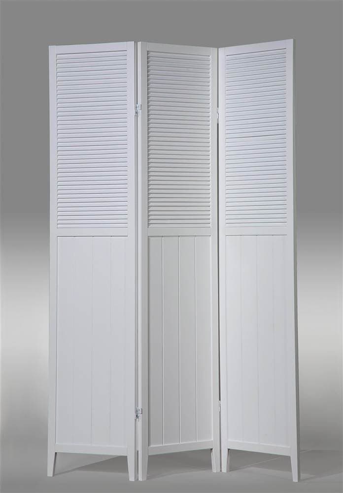 ADF 3-Panel Wood Room Divider in White Finish