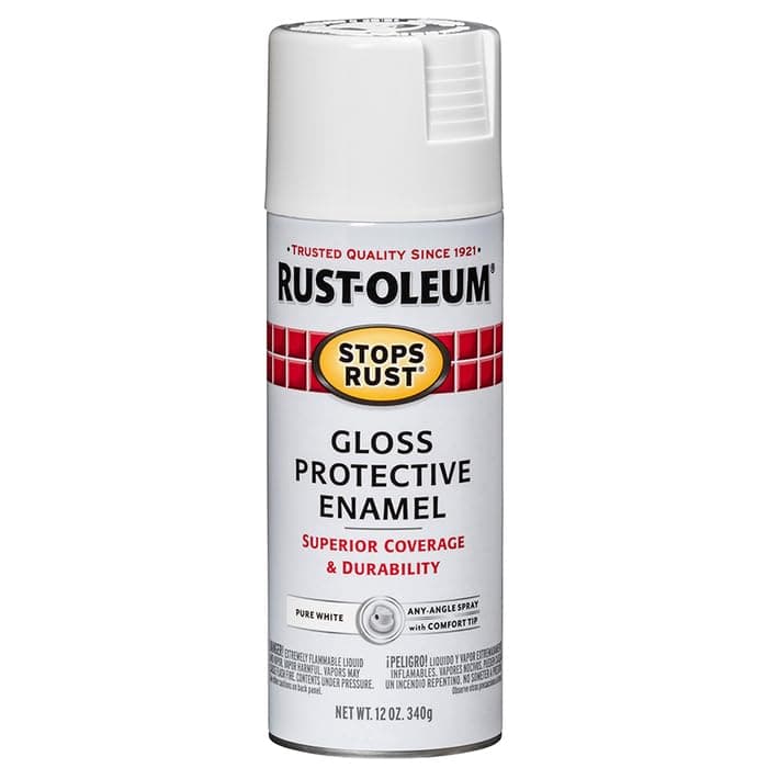250702-6PK Stops Rust Spray Paint, 12 oz, Gloss Pure White, 6 Pack