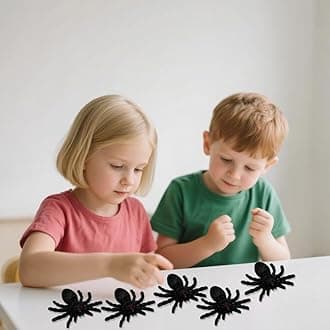 Super Stretch Sticky Mochi Squishy Spider,Kids Party Favors,Goody Bag Fillers,Halloween Basket Stuffers,Kids Birthday Gifts,Classroom Fidgets Toys Quiet (Black Series, 5)