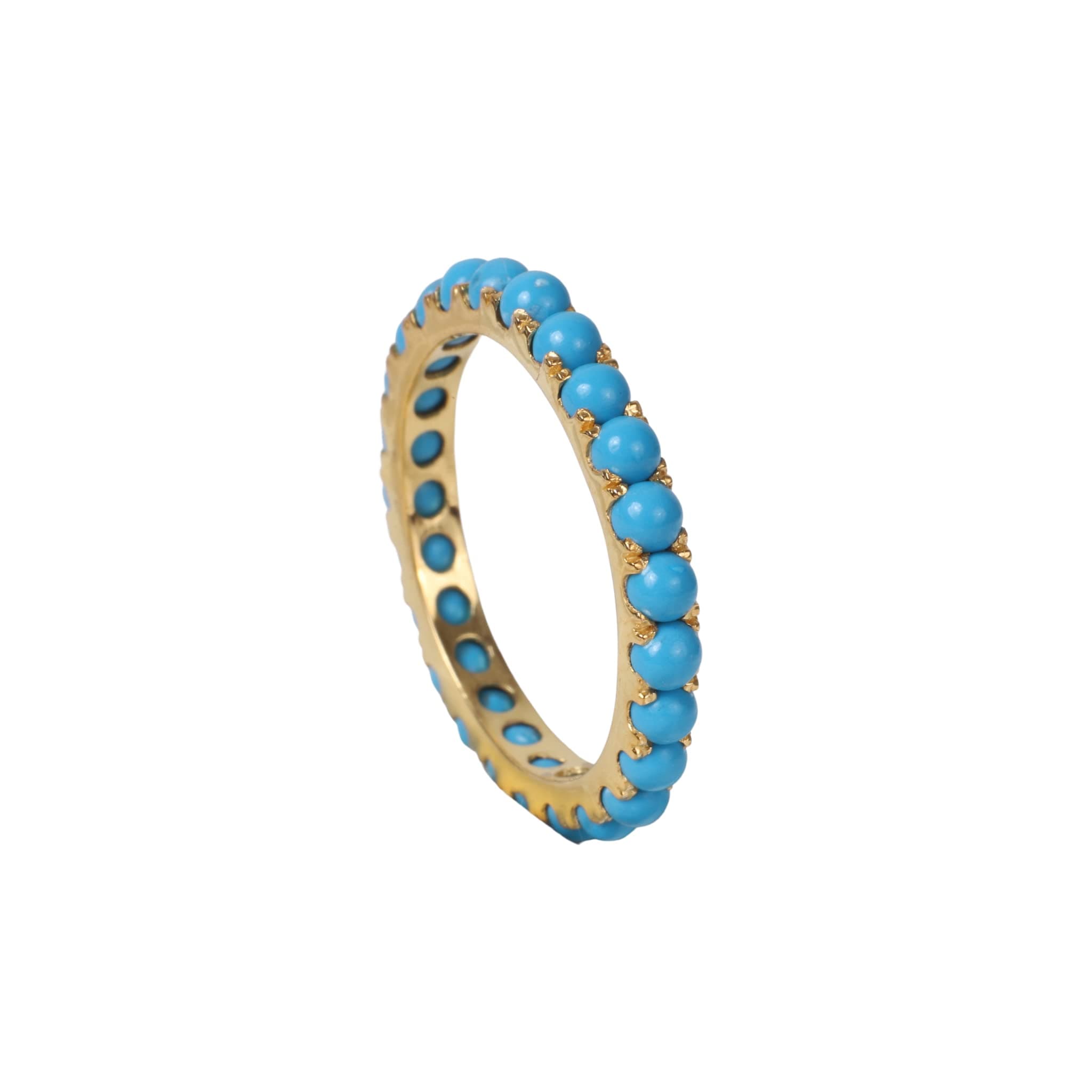 Turquoise Eternity Band Stackable Handmade Ring December Birthstone Bridesmaid Gift For Her Promise Ring BY CHIRAG GEMS JEWEL