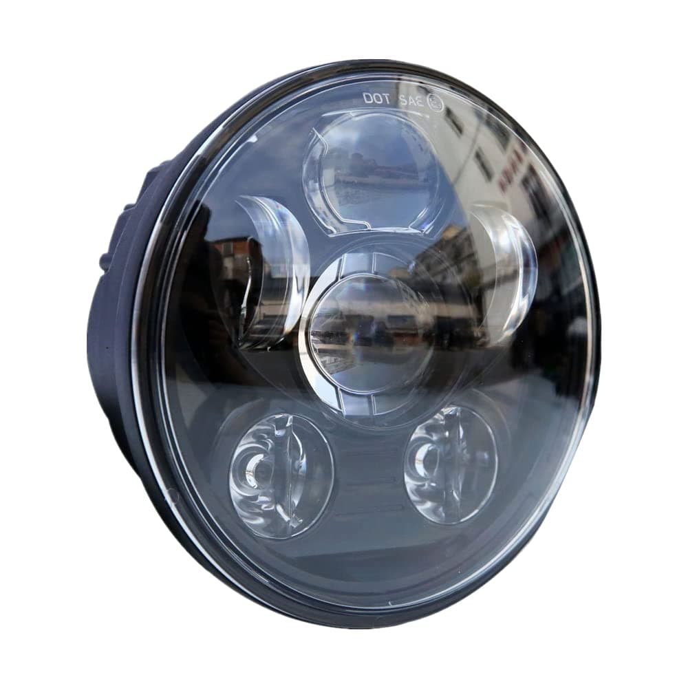 5-3/4" 5.75" Round LED Projection Daymaker Headlight for Harley Davidson Kickfaire Motorcycle Projector Lights 45W 9 LED Bulb Headlamp Aluminum Lamp