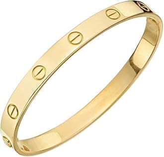 18K Gold Plated Stainless Steel Openable Crystal Bracelet | Cuff Bangle | Friendship Couple Wedding Gifts for Mother Sister Wife Girlfriend | Anti Tarnish Jewellery