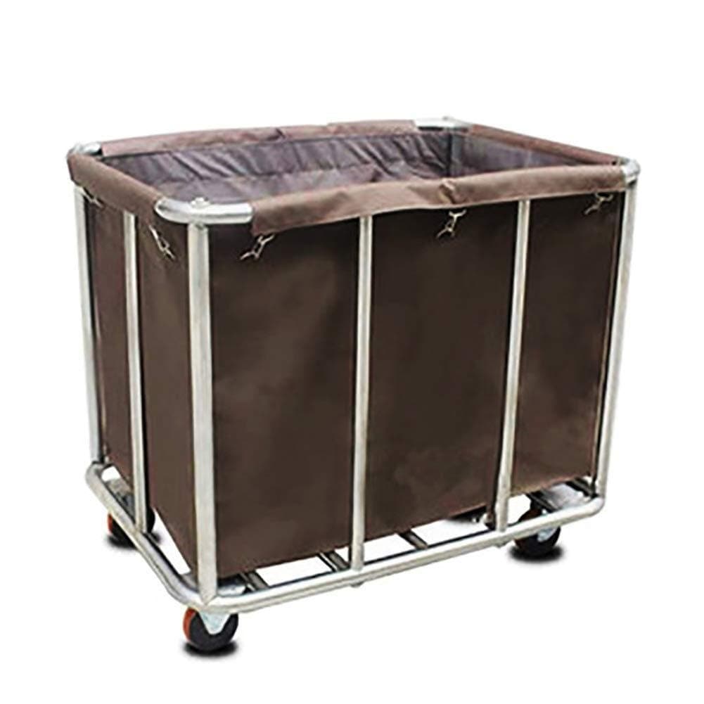 LY- Laundry Hamper with Heavy Duty Wheels for Clothes Storage, Storage Trolley for Home Bedroom/Hotel,Utility Cart,100kg Load (Color : Brown)