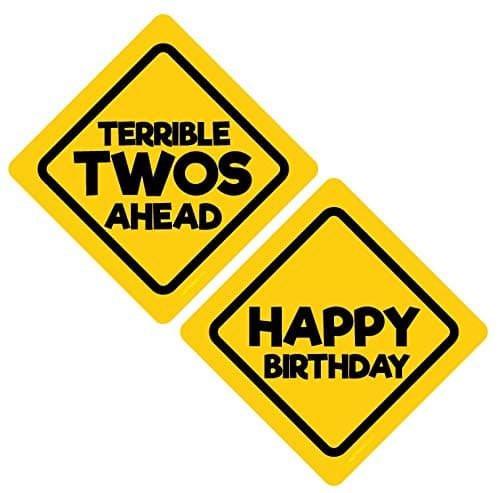 Terrible Twos Ahead Construction Birthday Caution Signs, X-Large
