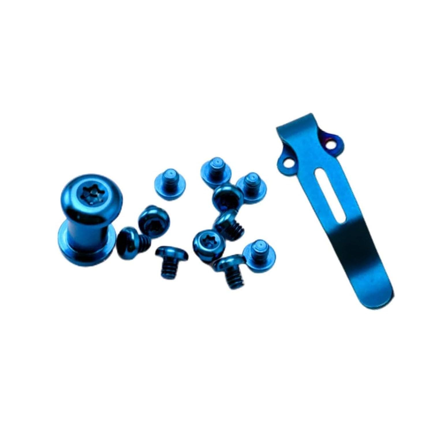 Titanium Screw Kit with Stainless Pocket Clip for Benchmade Bugout 535 (Blue)