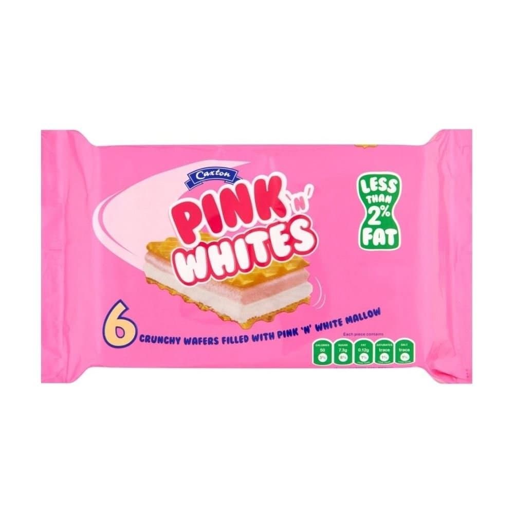 Caxton Pink 'N' Whites Wafers (6 per pack - 85g) - Pack of 6