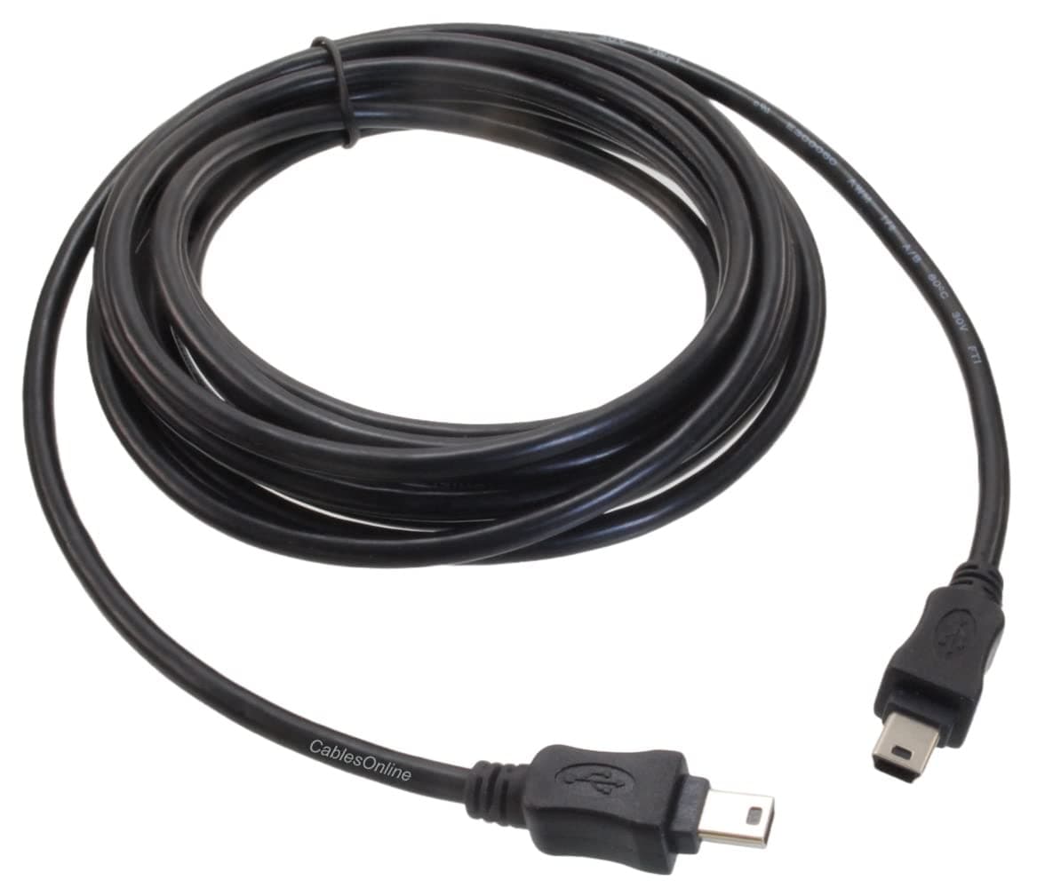 CablesOnline、10フィート USB 2.0 Mini-B 5ピンオス→Mini-B 5ピンオスUSBケーブル、USB2-5510