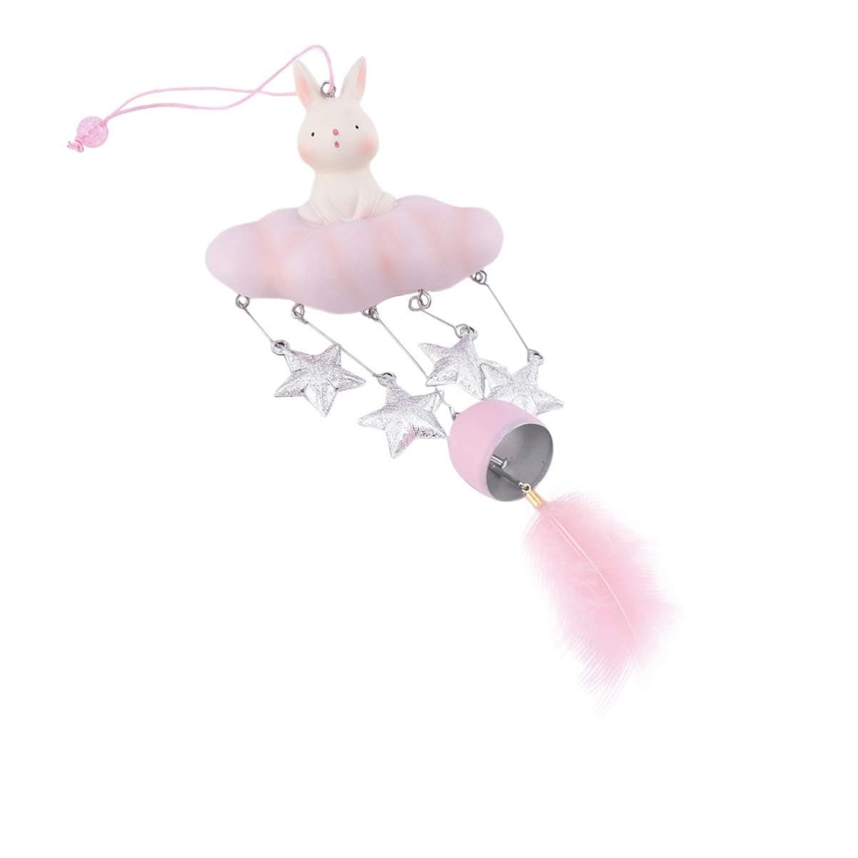 Wind Chime Ornament Hanging Wind Bell Rabbit Wind Chimes Bunny Decor Figurines Cloud Raindrop Pendant Hanging Decorative Wind Bell Rabbit Decor Wind Chimes Indoor Student Japan Car