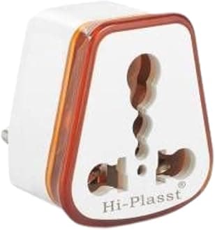 HI-PLASST 6a to 16a Converter Plug | 6 amp to 16 amps Converter Plugs Useful for 16a Extension Board with16 amp Socket and 16 Ampere Plug Top,for A/C,Refrigrator,etc,230 Volt AC.(Orange,5 Pieces)