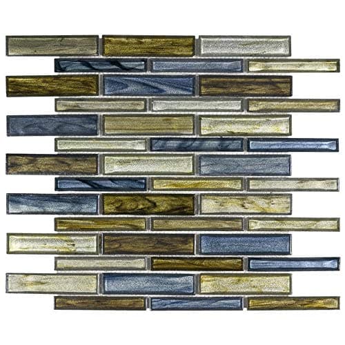 Modern Linear Blue Green Grey Glass Mosaic Tile Kitchen Backsplash Bathroom MTO0232