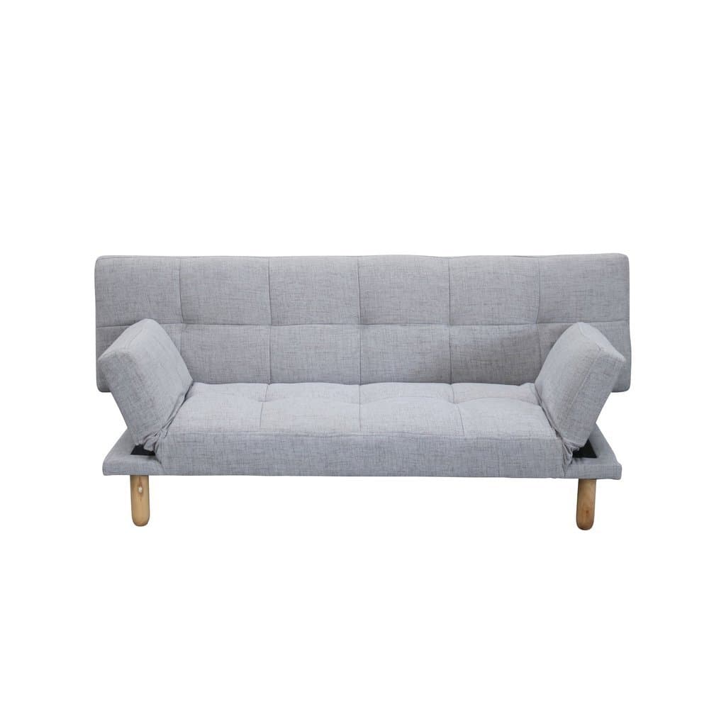 VERSATILE 3 SEATER FABRIC SOFA BED - LIGHT MOCHA & GREY