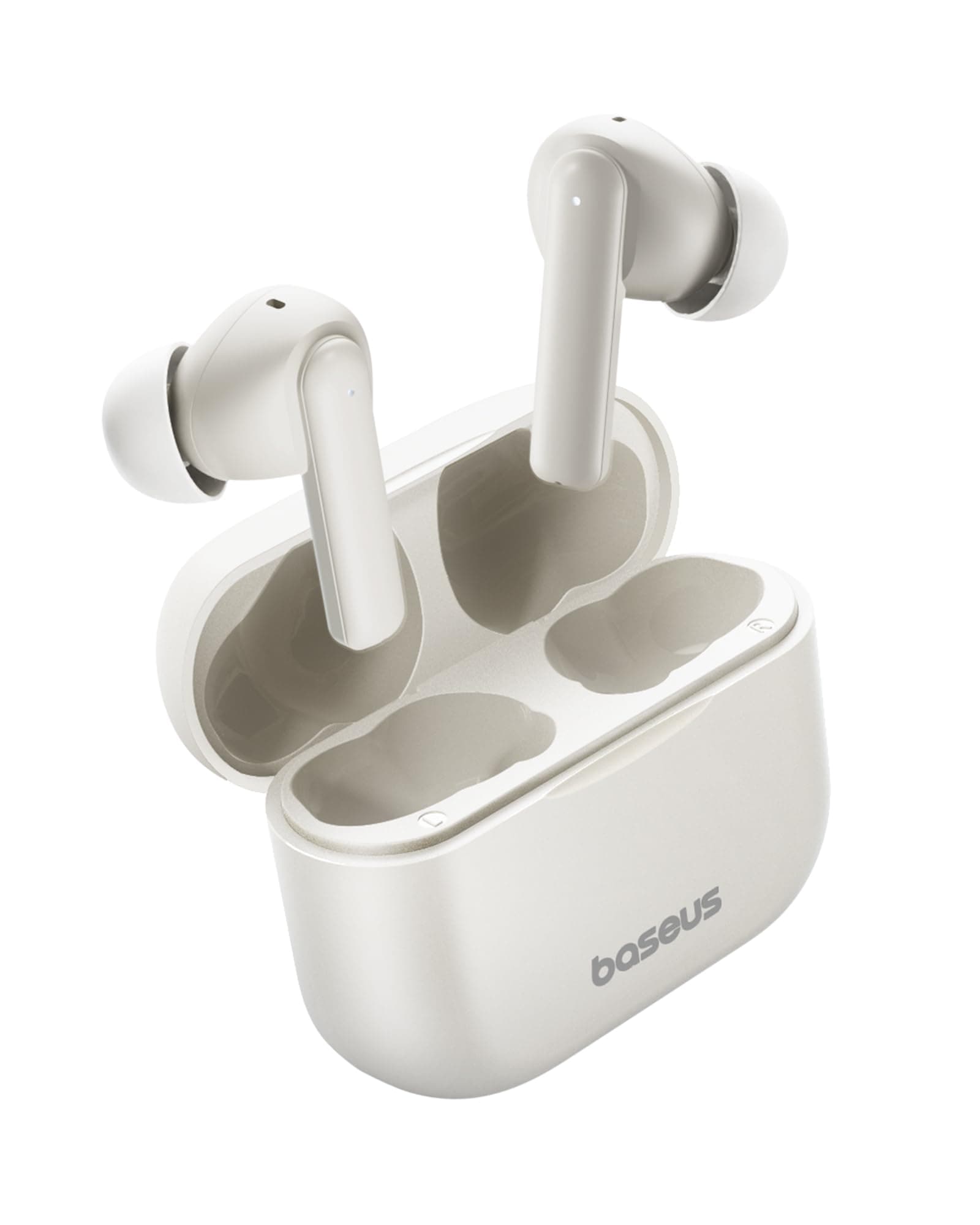 Bowie E17 Wireless Earbuds Bluetooth 5.3, In-ear Headphone, ENC Mics Noise Cancelling Headset, 25H Play Time Fast Charging, 12mm Large Driver, Low Latency Earphone for Gaming, Calls (White)