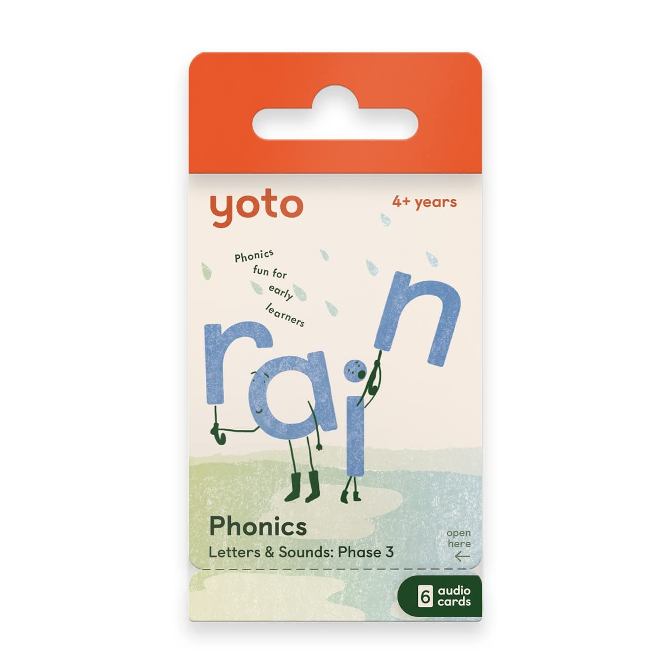 Yoto Player Phonics: Letters and Sounds: Phase 3 | 6 interactive audio cards for early learners with Yoto Player and Yoto Mini Children’s Speakers | Educational Toy Gift for Boys & Girls Age 0+ years