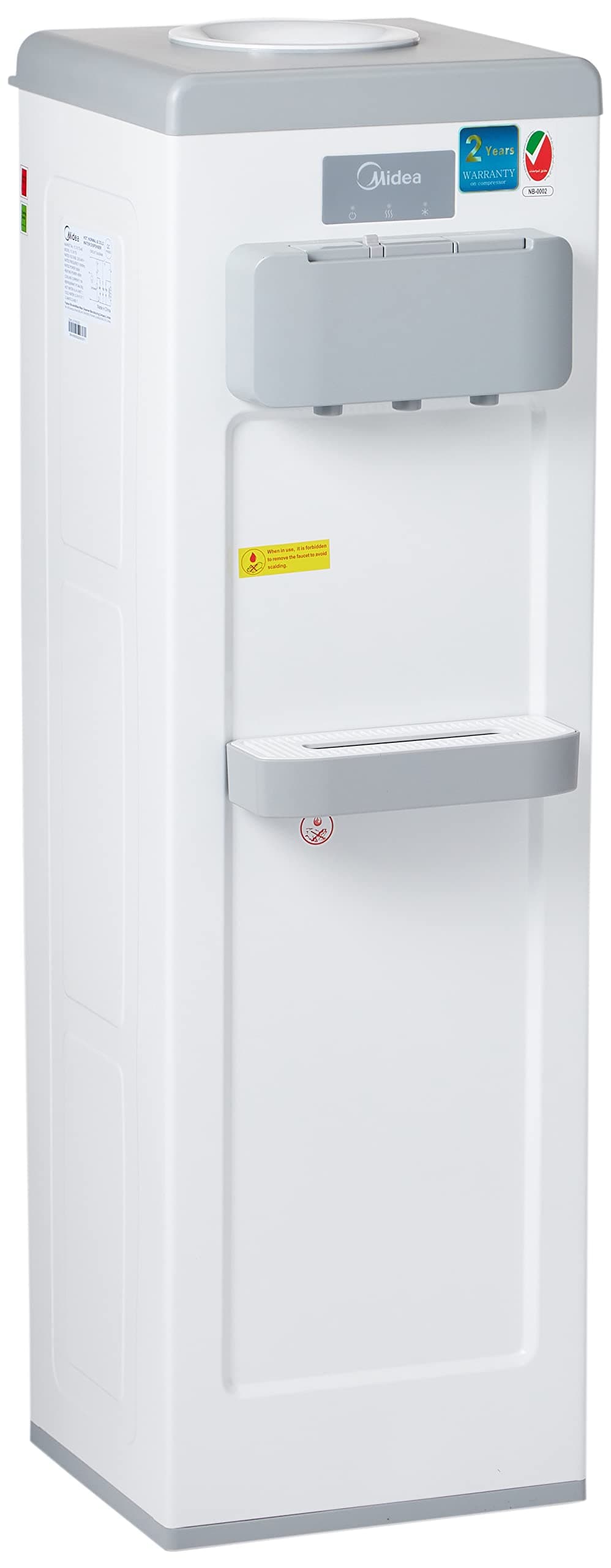 Midea Water Dispenser, Top Loading, 3-taps Equipped with Hot Cold And Ambient Temperature, Floor Standing, Child Safety Lock for Faucet, Best Home, Office & Pantry, White, YL1917S-AE