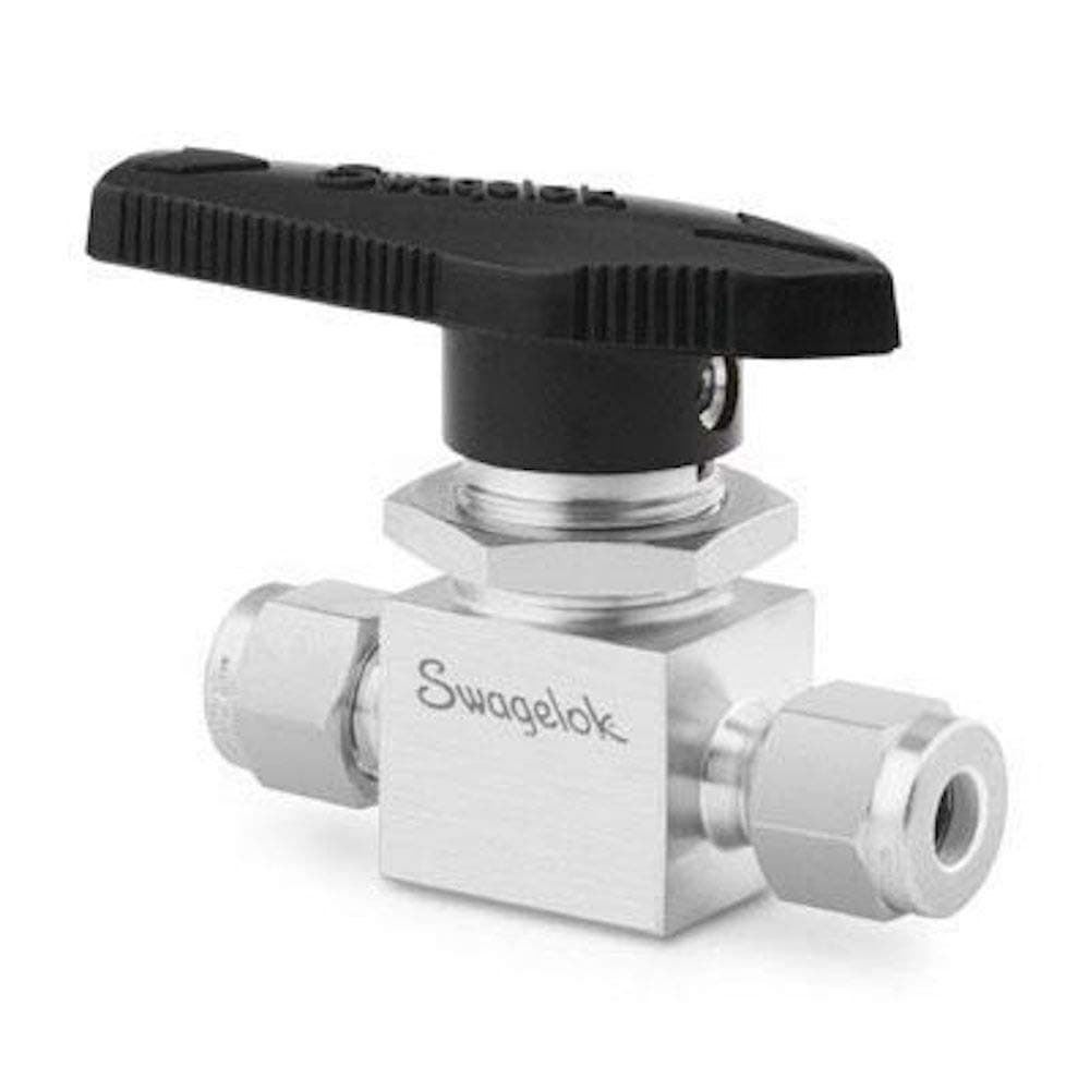 SWAGELOK SS-43GS4 1.4CV FLOW MAX, 1/4INCH PROCESS CONNECTIONS, 316 STAINLESS STEEL MATERIAL, BALL VALVE, LEVER HANDLE, PTFE VALVE PACKAGING, SERIES 40G