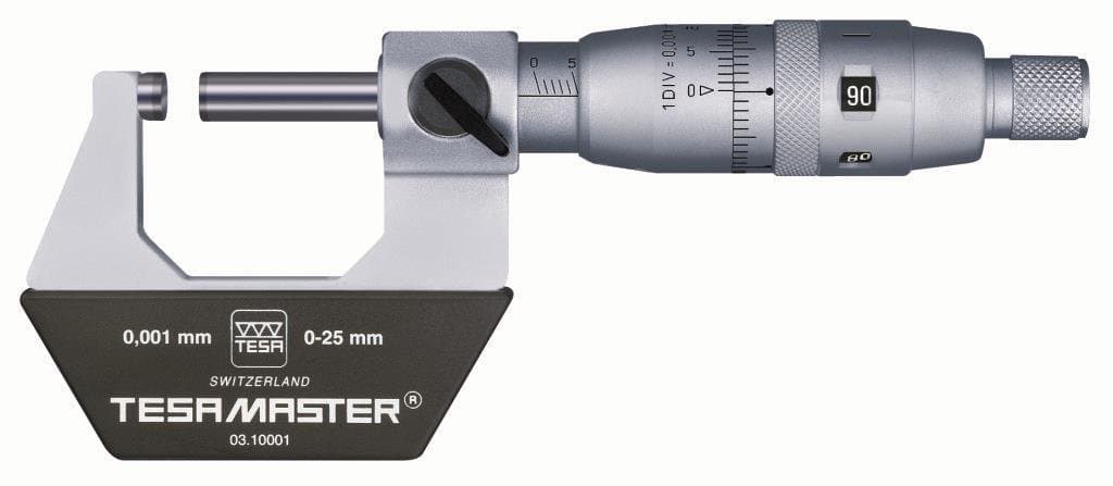 TESA TES00310005 Master Standard High Precision Micrometer with Digital Counter, 100mm-125mm Range