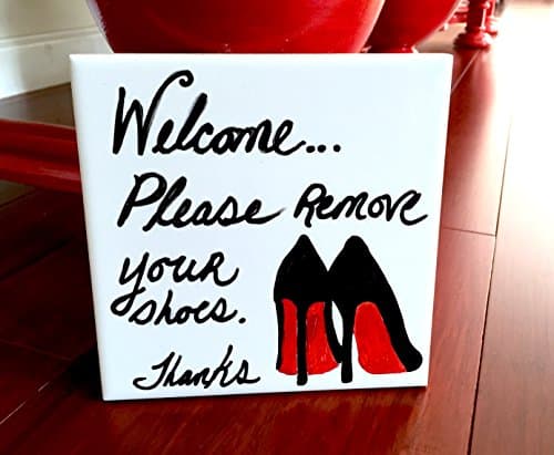 "Welcome...Please Remove Your Shoes Ceramic Door Sign