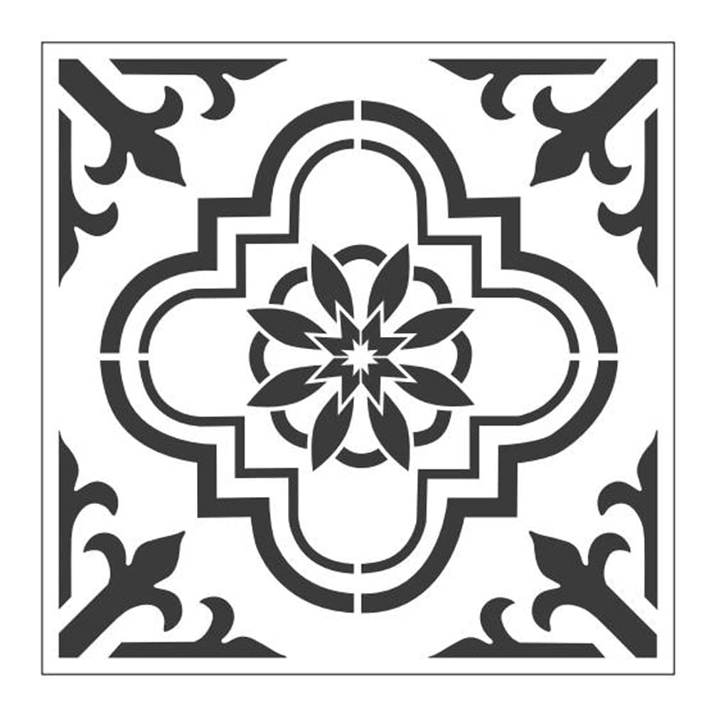 2pcs Moroccan Pattern Reusable Tile Stencils 12 x 12 Inch Template for Painting Floor Cement Wall Furniture Wood DIY Home Décor Art Craft