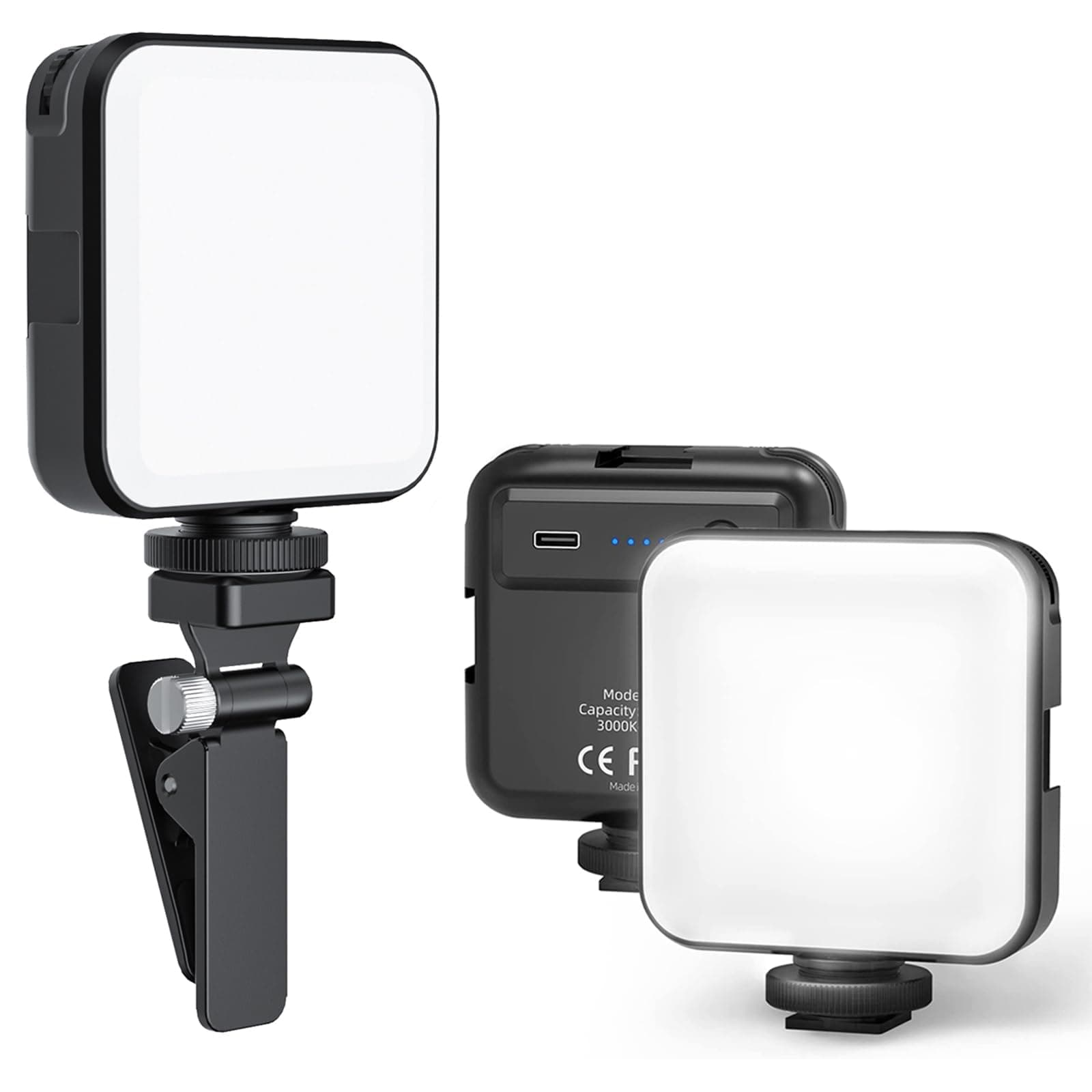 Mobilife LED Video Light,Computer Light for Meeting Video Light,100 LED Beads with Clip,3 Cold Shoe Dimmable,Rechargeable Video Conference Light,Compatible for Camera Selfie Stick Tripod Cellphone