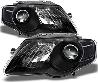 AKKON - For 06-10 VW Passat Replacement Black Bezel Headlights Driver/Passenger Head Lamps Pair New