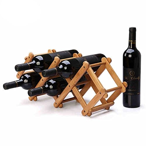 Wine Rack, INDEER Bamboo Foldable Wine Rack (Holds 5 Bottoles)