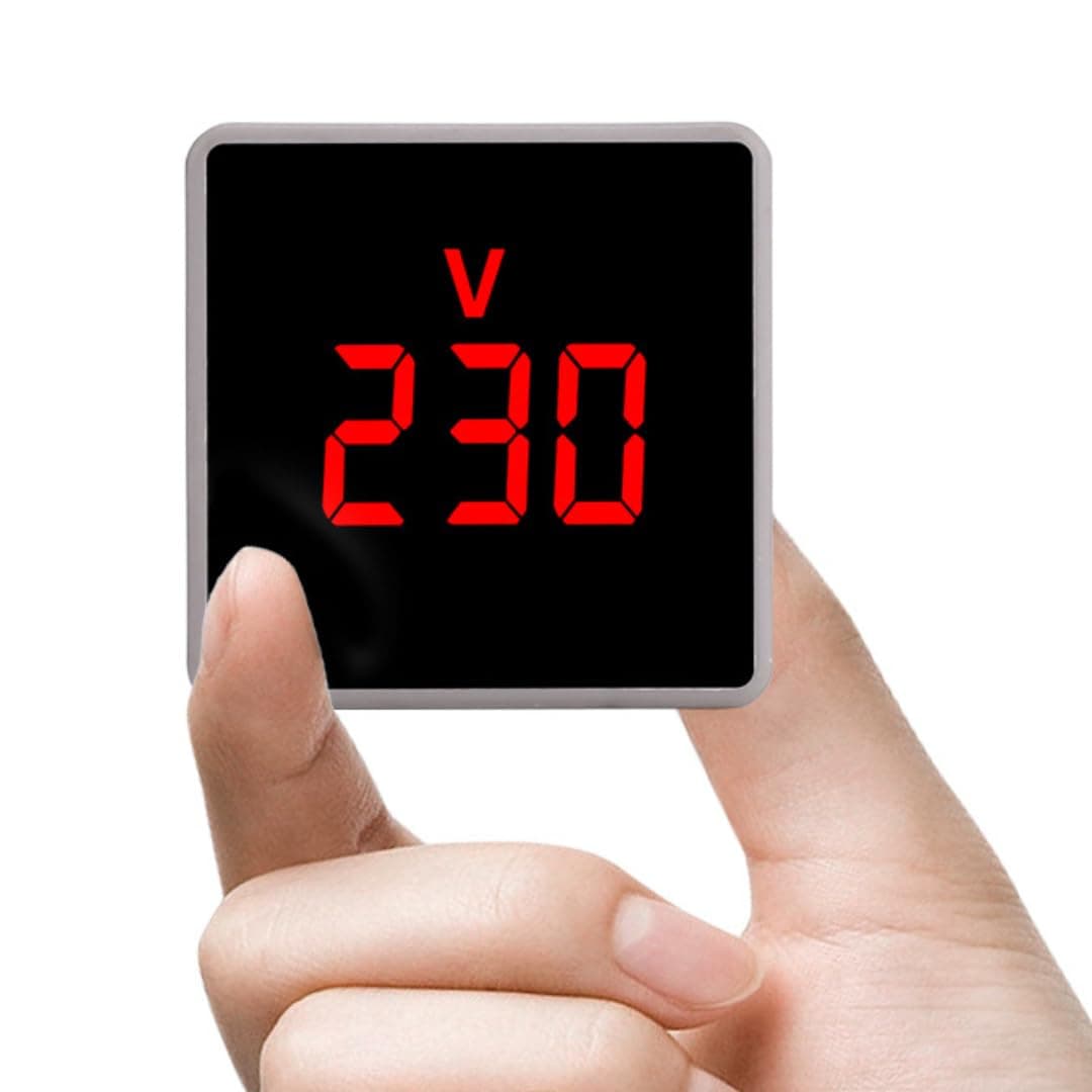 (BT71PL) Plugin Digital Voltmeter Panel Meter LCD AC Voltmeter Volt Tester Small Size (1), White