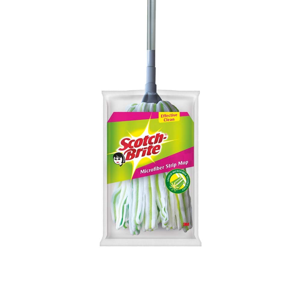 Microfiber Strip Mop with Telescopic Handle for Fine Dirt Removal