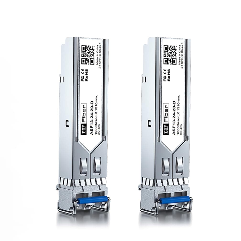 SFP Transceiver Single-Mode Gigabit Mini-GBIC Module 1000BASE-LX/LH Compatible Cisco GLC-LH-SMD (SMF, 1310nm, 10km, Dual LC DOM), 2 Pack