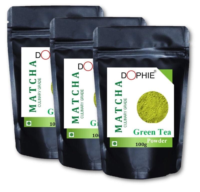 Dophie Matcha Green Tea Powder 100 Grams [Pack-3]Culinary Grade-Excellent Weight Loss-More Antioxidants Than Green Tea Bags.