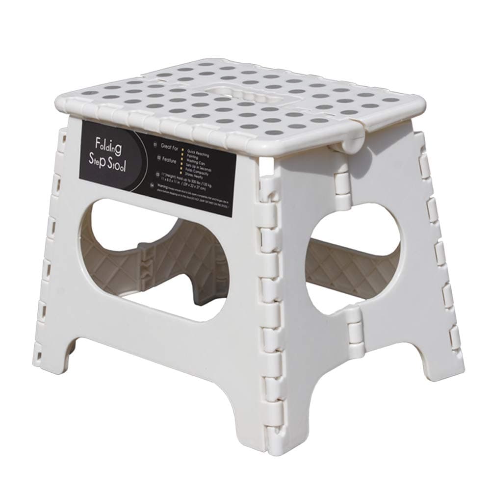 SoyoO Folding Step Stool -11" Height - Holds Up 300 Lbs Lightweight Foldable Stepping Stool Is Sturdy Enough To Support Adults & Safe Enough For Kids. Skid Resistant & Open With One Flip