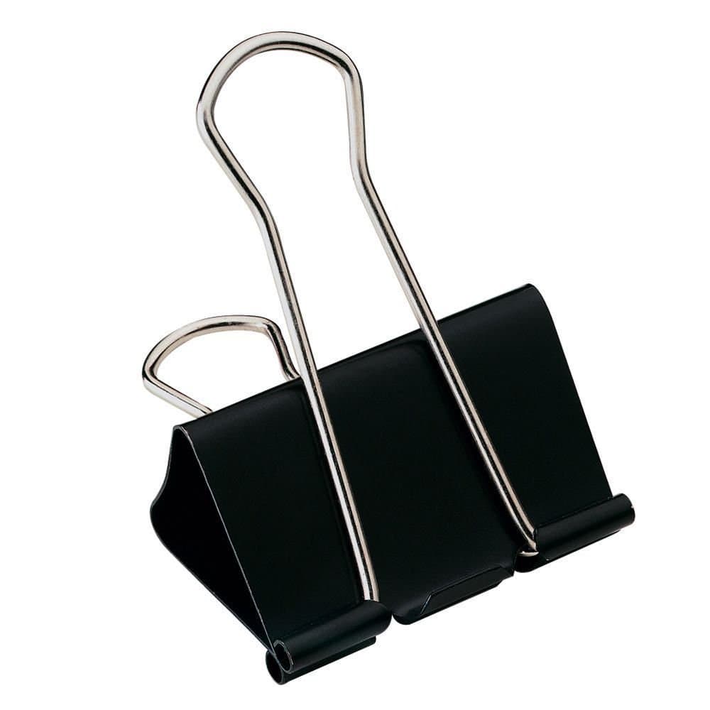 Whitecroft Essentials Value 19mm Foldback Clips - Black (Pack of 50)