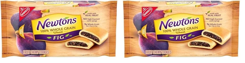 Newtons 100% Whole Grain Wheat Soft & Fruit Chewy Fig Cookies, 10 oz Pack (Pack of 2)