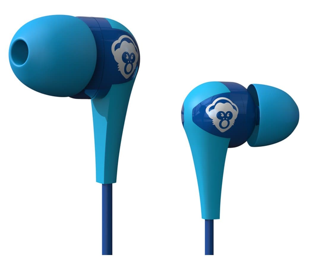 String Earphones Blue Lightweight Sweat Proof in Ear with Microphone Control