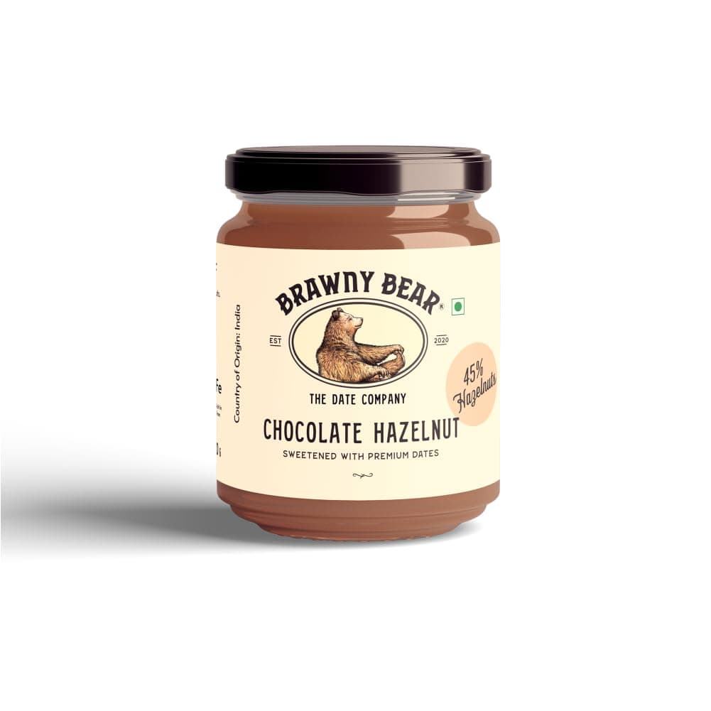 - Chocolate Hazelnut Spread with 45% Hazelnuts, 100% Natural Sweetened with Dates, Healthy Nut Butter with No Added Sugar, No Palm Oil, No Preservative, Vegan Spread – 200 gm