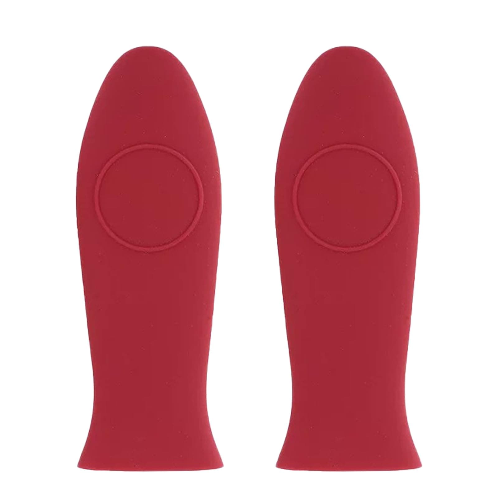 2 Pack Silicone Pan Handle Sleeve, Heat Resistant Cast Iron Skillet Handle Covers for Pots and Pans, Assist Handle Holder Grip for Kitchen Frying Griddles Cookware (Red)