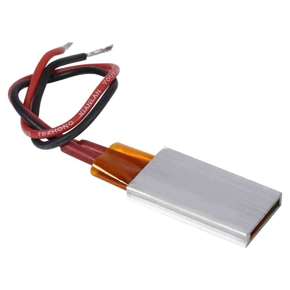 PTC Ceramic Heating Plate - 12V DC, Aluminum Shell, Thermostatic, 5-28W, Miniature (220)