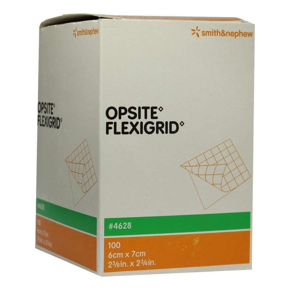 Opsite Flexigrid Transparent Wound Dressing 6 x 7 cm Sterile Pack of 100 348 g