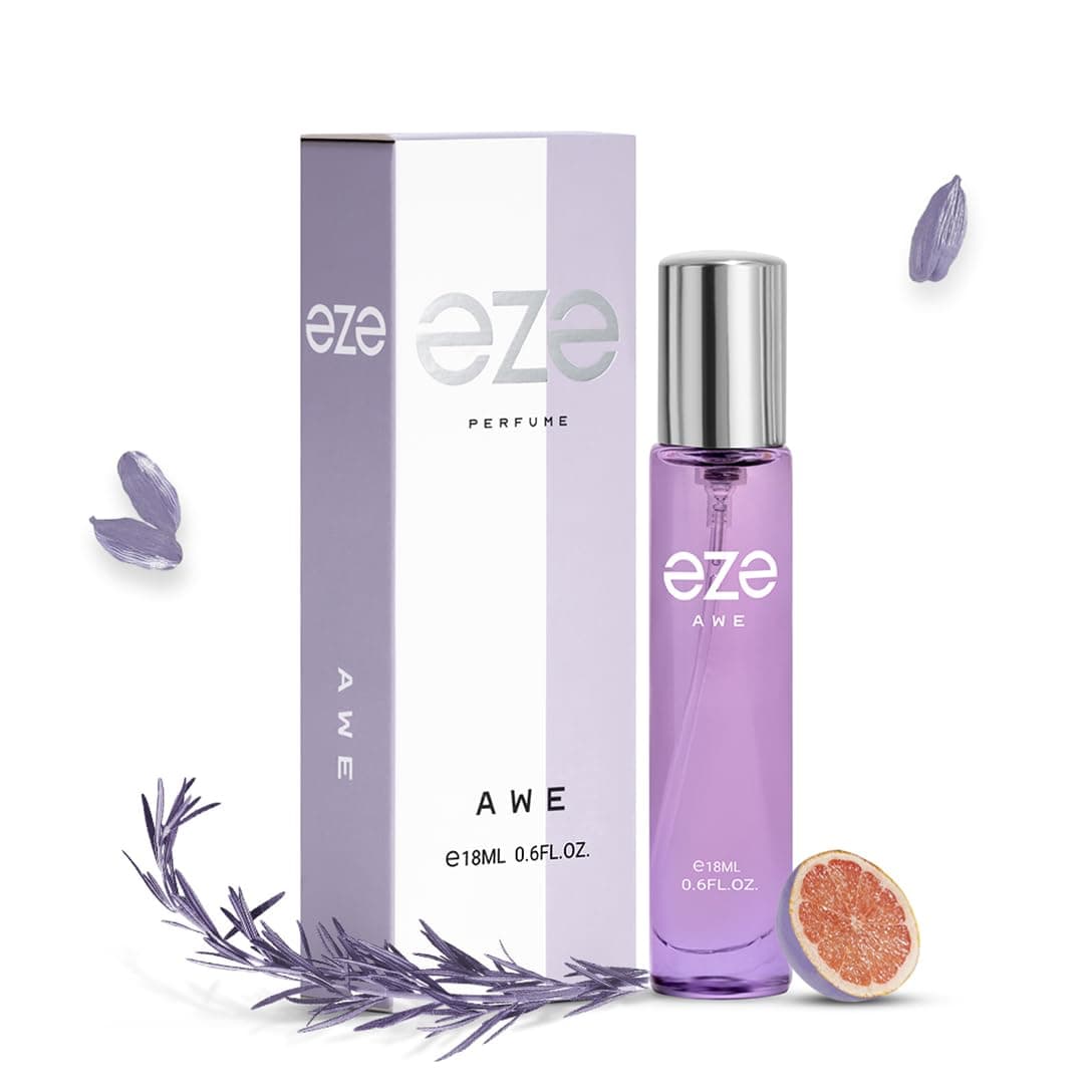 Perfume Awe Eau De Parfum For Women - 18ml | Long-Lasting Luxury Perfume | Fruity Grapefruit, Rosemary & Cardamom | Floral Ylang & Tuberose | Woody Leather, Cedar & Vetiver Base